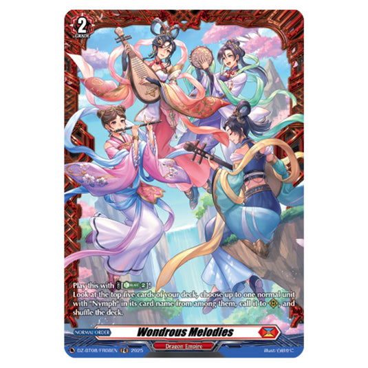 Wonderous Melodies DZ-BT08/FR08EN card from the Cardfight!! Vanguard set Knights 0f Rebirth