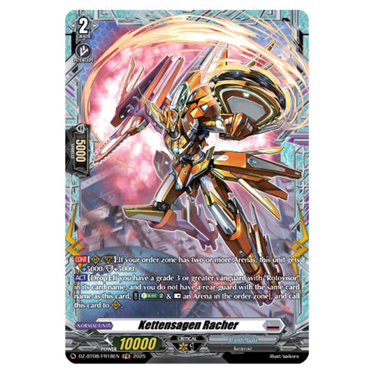 Kettensagen Racher DZ-BT08/FR18EN card from the Cardfight!! Vanguard set Knights 0f Rebirth
