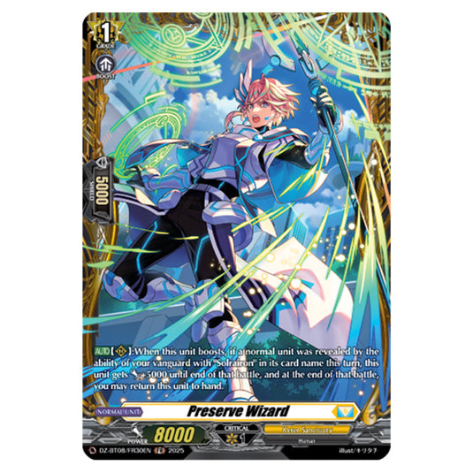 Preserve Wizard DZ-BT08/FR30EN card from the Cardfight!! Vanguard set Knights 0f Rebirth