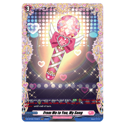 From Me to You, My Song DZ-BT08/FR48EN card from the Cardfight!! Vanguard set Knights 0f Rebirth