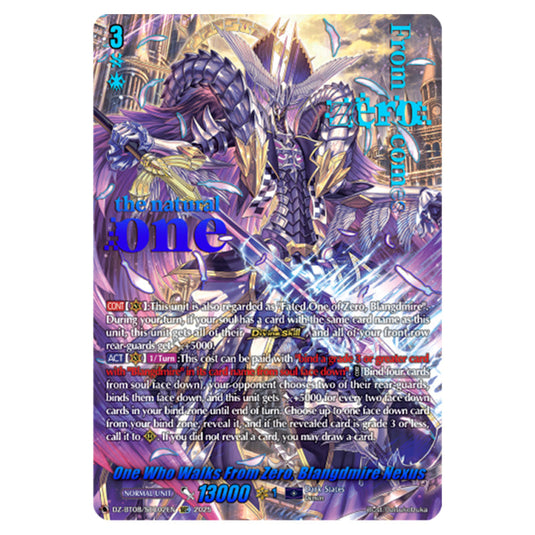 One Who Walks From Zero, Blangdmire Nexus DZ-BT08/SEC02EN card from the Cardfight!! Vanguard set Knights 0f Rebirth