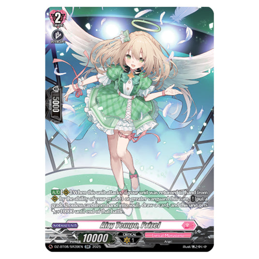 Airy Tempo, Prizel DZ-BT08/SR39EN card from the Cardfight!! Vanguard set Knights 0f Rebirth