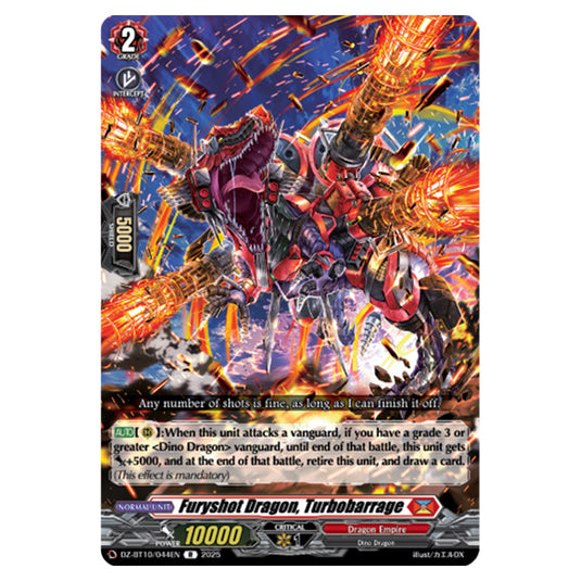 Furyshot Dragon, Turbobarrage DZ-BT10/044EN card from the Cardfight!! Vanguard set Dragonsoul Resonance