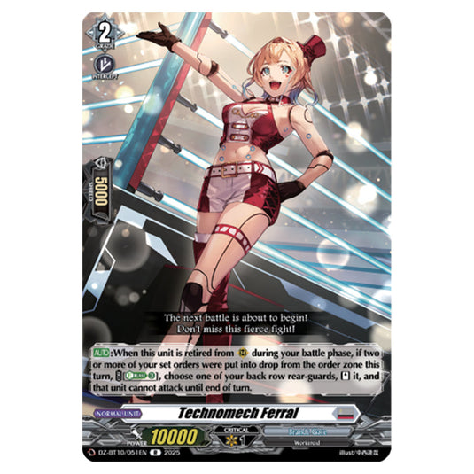 Technomech Ferral DZ-BT10/051EN card from the Cardfight!! Vanguard set Dragonsoul Resonance
