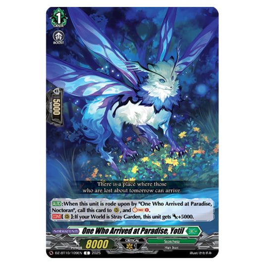 One Who Arrived at Paradise, Yotil DZ-BT10/109EN card from the Cardfight!! Vanguard set Dragonsoul Resonance