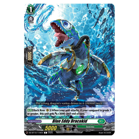 Blue Eddy Dracokid DZ-BT10/110EN card from the Cardfight!! Vanguard set Dragonsoul Resonance