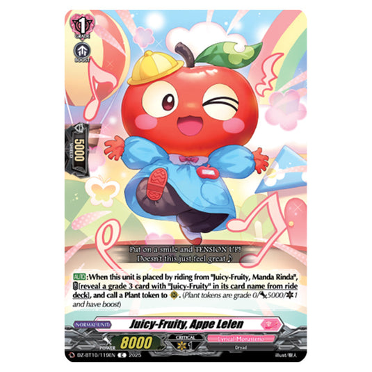 Juicy-Fruity, Appe Lelen DZ-BT10/119EN card from the Cardfight!! Vanguard set Dragonsoul Resonance