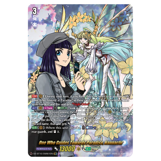 One Who Guides Towards Paradise, Nannaclir DZ-BT10/DSR01EN card from the Cardfight!! Vanguard set Dragonsoul Resonance