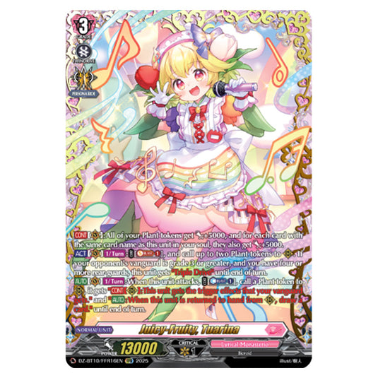 Juicy-Fruity, Tuarina DZ-BT10/FFR16EN card from the Cardfight!! Vanguard set Dragonsoul Resonance