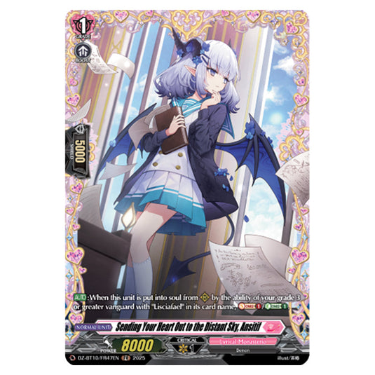 Sending Your Heart Out to the Distant Sky, Ansitif DZ-BT10/FR47EN card from the Cardfight!! Vanguard set Dragonsoul Resonance