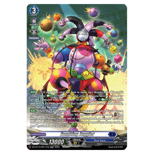 Bombing Juggler DZ-BT10/SR11EN card from the Cardfight!! Vanguard set Dragonsoul Resonance