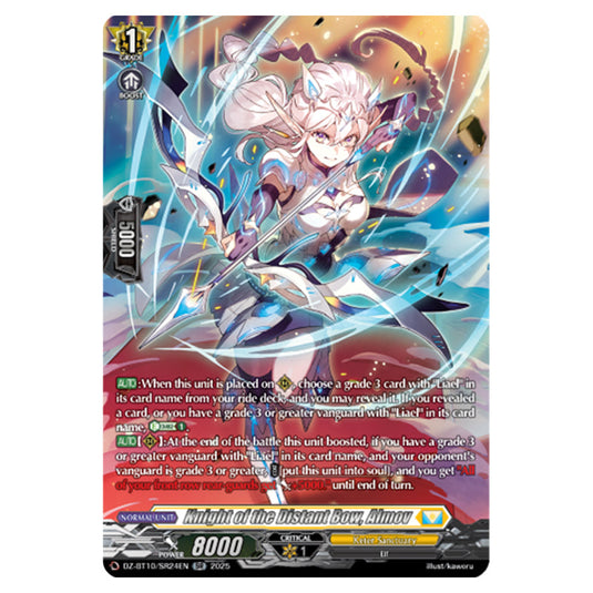 Knight of the Distant Bow, Almov DZ-BT10/SR24EN card from the Cardfight!! Vanguard set Dragonsoul Resonance