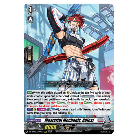 Masterful Mechanic, Adiest DZ-BT12/010EN card from the Cardfight!! Vanguard set Chasm of Lost Souls