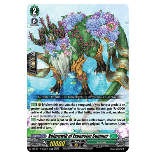 Valgrowth of Expansive Summer DZ-BT12/038EN card from the Cardfight!! Vanguard set Chasm of Lost Souls