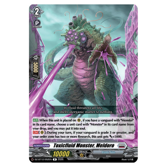 Toxicfluid Monster, Meldoro DZ-BT12/052EN card from the Cardfight!! Vanguard set Chasm of Lost Souls