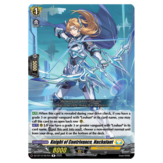 Knight of Contrivance, Nachalant DZ-BT12/057EN card from the Cardfight!! Vanguard set Chasm of Lost Souls
