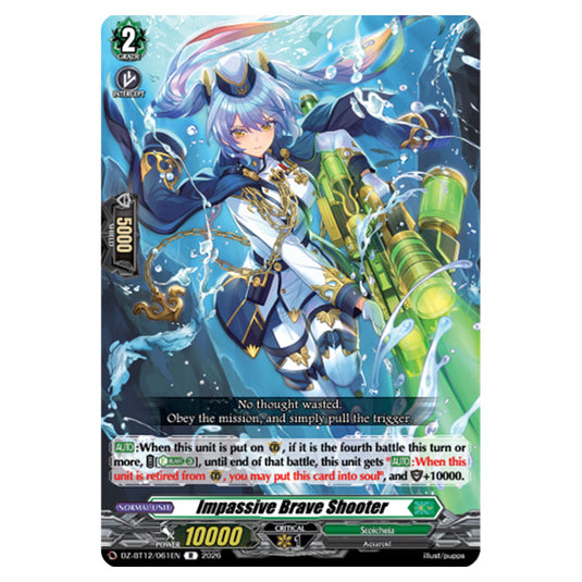 Impassive Brave Shooter DZ-BT12/061EN card from the Cardfight!! Vanguard set Chasm of Lost Souls