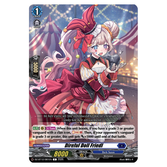 Direful Doll Friedl DZ-BT12/081EN card from the Cardfight!! Vanguard set Chasm of Lost Souls