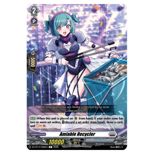 Amiable Recycler DZ-BT12/088EN card from the Cardfight!! Vanguard set Chasm of Lost Souls