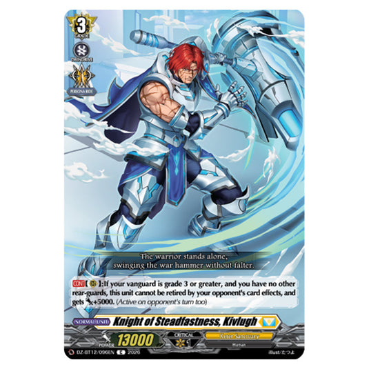 Knight of Steadfastness, Kivlugh DZ-BT12/096EN card from the Cardfight!! Vanguard set Chasm of Lost Souls
