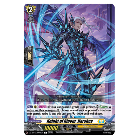 Knight of Rigour, Harshes DZ-BT12/098EN card from the Cardfight!! Vanguard set Chasm of Lost Souls