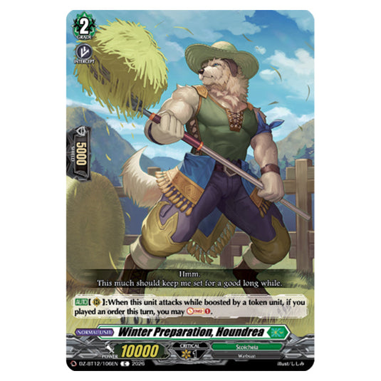 Winter Preparation, Houndrea DZ-BT12/106EN card from the Cardfight!! Vanguard set Chasm of Lost Souls
