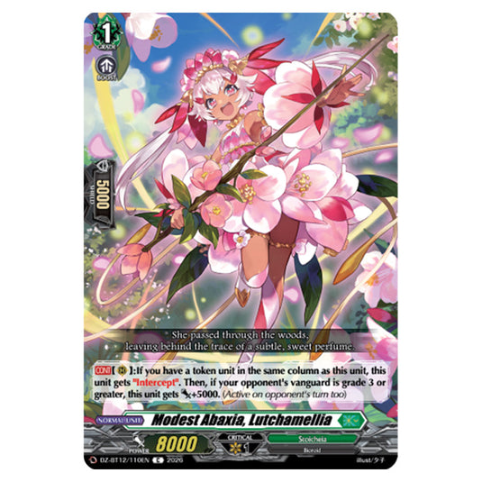 Modest Abaxia, Lutchamellia DZ-BT12/110EN card from the Cardfight!! Vanguard set Chasm of Lost Souls