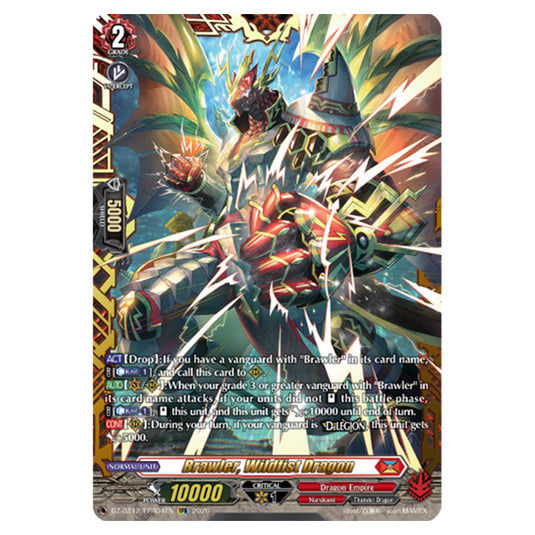 Brawler, Wildfist Dragon DZ-BT12/FFR04EN card from the Cardfight!! Vanguard set Chasm of Lost Souls
