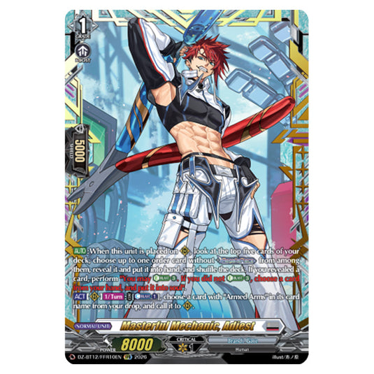 Masterful Mechanic, Adiest DZ-BT12/FFR10EN card from the Cardfight!! Vanguard set Chasm of Lost Souls