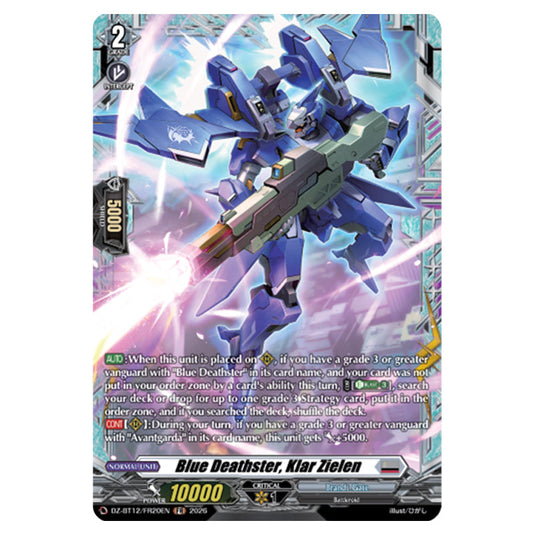 Blue Deathster, Klar Zielen DZ-BT12/FR20EN card from the Cardfight!! Vanguard set Chasm of Lost Souls