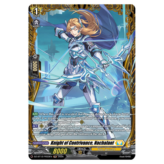 Knight of Contrivance, Nachalant DZ-BT12/FR33EN card from the Cardfight!! Vanguard set Chasm of Lost Souls