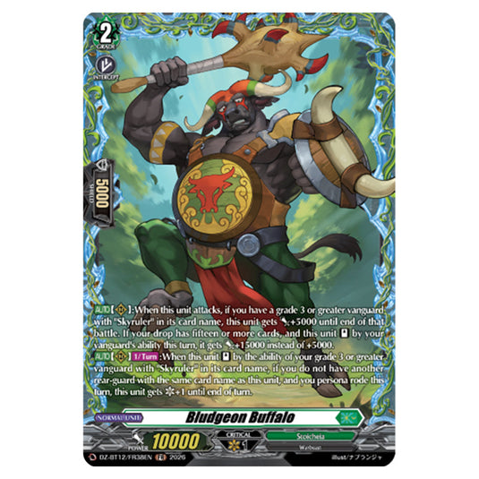Bludgeon Buffalo DZ-BT12/FR38EN card from the Cardfight!! Vanguard set Chasm of Lost Souls