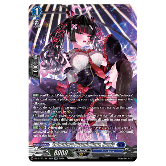 Relentless Pursuit Mage, Razzly DZ-BT12/SR13EN card from the Cardfight!! Vanguard set Chasm of Lost Souls