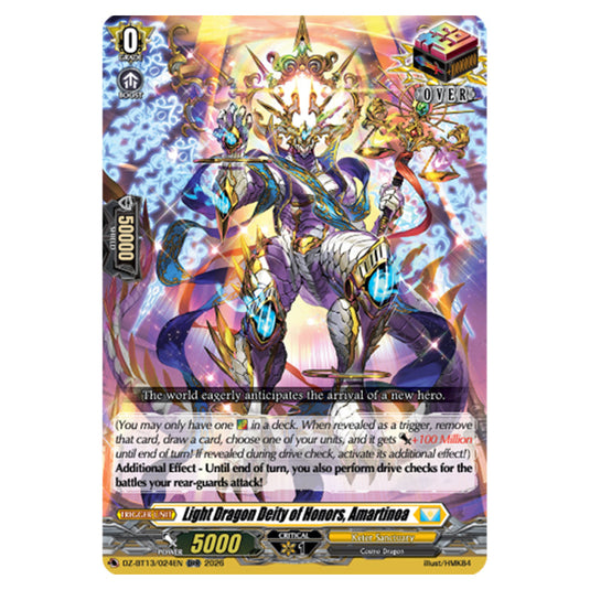 Light Dragon Deity of Honors, Amartinoa DZ-BT13/024EN card from the Cardfight!! Vanguard set Parallactic Clash