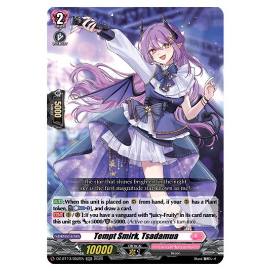 Tempt Smirk, Tsadamua DZ-BT13/052EN card from the Cardfight!! Vanguard set Parallactic Clash