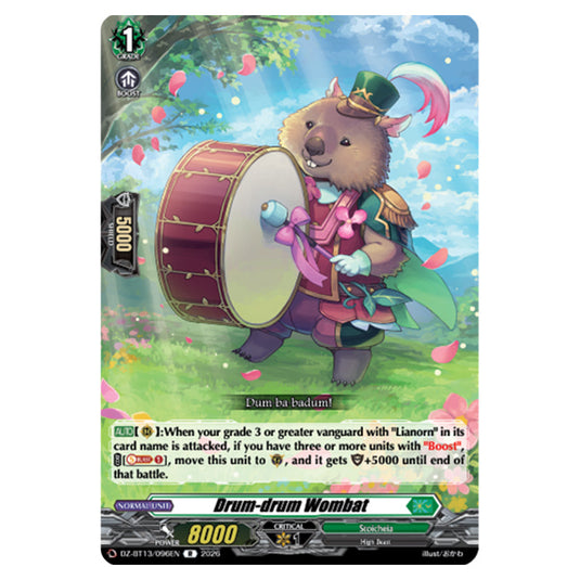 Drum-drum Wombat DZ-BT13/096EN card from the Cardfight!! Vanguard set Parallactic Clash