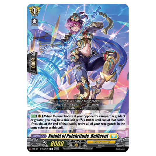 Knight of Pulchritude, Bellicent DZ-BT13/132EN card from the Cardfight!! Vanguard set Parallactic Clash