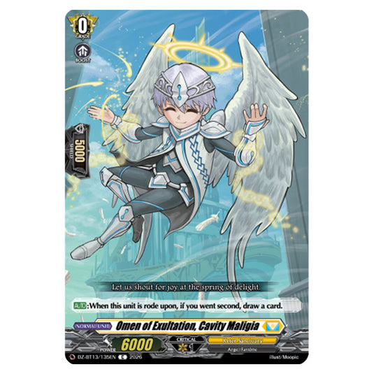 Omen of Exultation, Cavity Maligia DZ-BT13/135EN card from the Cardfight!! Vanguard set Parallactic Clash