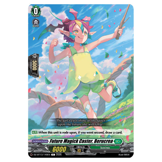 Future Magick Caster, Berucrea DZ-BT13/140EN card from the Cardfight!! Vanguard set Parallactic Clash