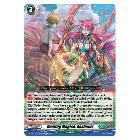 Healing Magick, Aexlunus DZ-BT13/141EN card from the Cardfight!! Vanguard set Parallactic Clash