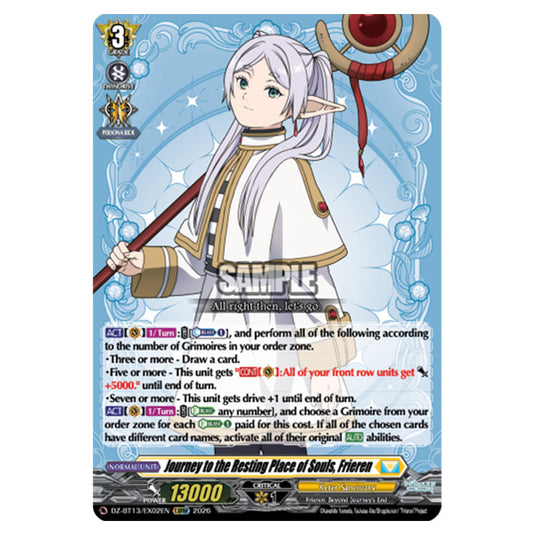 Journey to the Resting Place of Souls, Frieren DZ-BT13/EX02EN card from the Cardfight!! Vanguard set Parallactic Clash