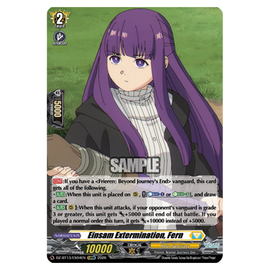 Einsam Extermination, Fern DZ-BT13/EX04EN card from the Cardfight!! Vanguard set Parallactic Clash