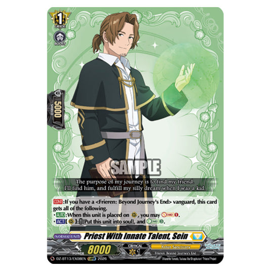 Priest With Innate Talent, Sein DZ-BT13/EX08EN card from the Cardfight!! Vanguard set Parallactic Clash