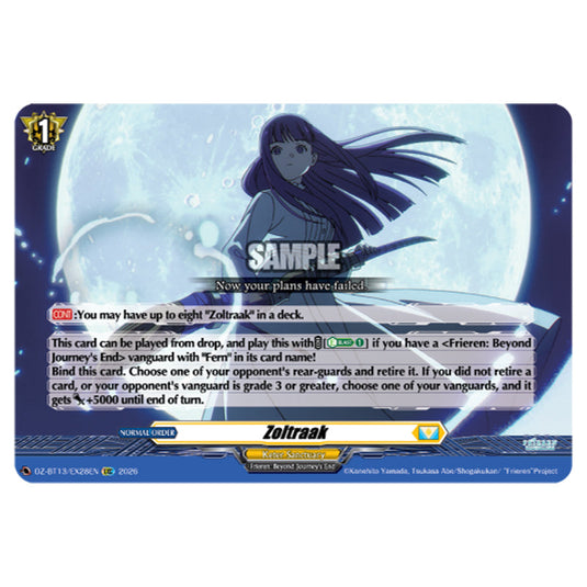 Zoltraak DZ-BT13/EX28EN card from the Cardfight!! Vanguard set Parallactic Clash
