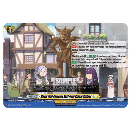 Magic That Removes Rust From Bronze Statues DZ-BT13/EX29EN card from the Cardfight!! Vanguard set Parallactic Clash