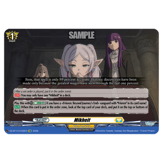 Mikheit DZ-BT13/EX32EN card from the Cardfight!! Vanguard set Parallactic Clash