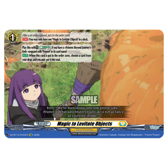 Magic to Levitate Objects DZ-BT13/EX33EN card from the Cardfight!! Vanguard set Parallactic Clash