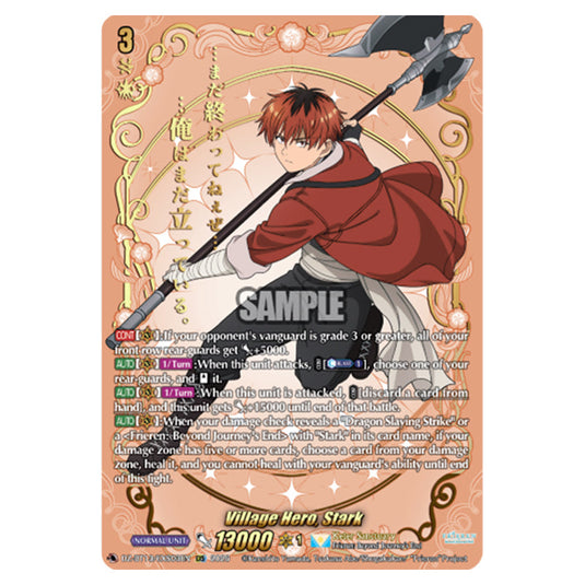 Village Hero, Stark DZ-BT13/EXS03EN card from the Cardfight!! Vanguard set Parallactic Clash