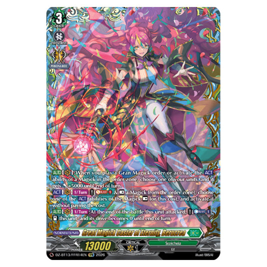 Great Magick Caster of Eternity, Berucrea DZ-BT13/FFR14EN card from the Cardfight!! Vanguard set Parallactic Clash