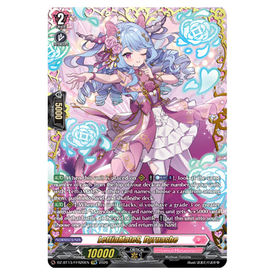 LettiaMateS, Dyruashe DZ-BT13/FFR20EN card from the Cardfight!! Vanguard set Parallactic Clash
